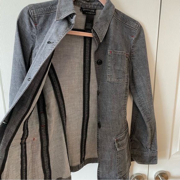 Kenneth Cole jean jacket size 4 in dark gray denim - Picture 6 of 11